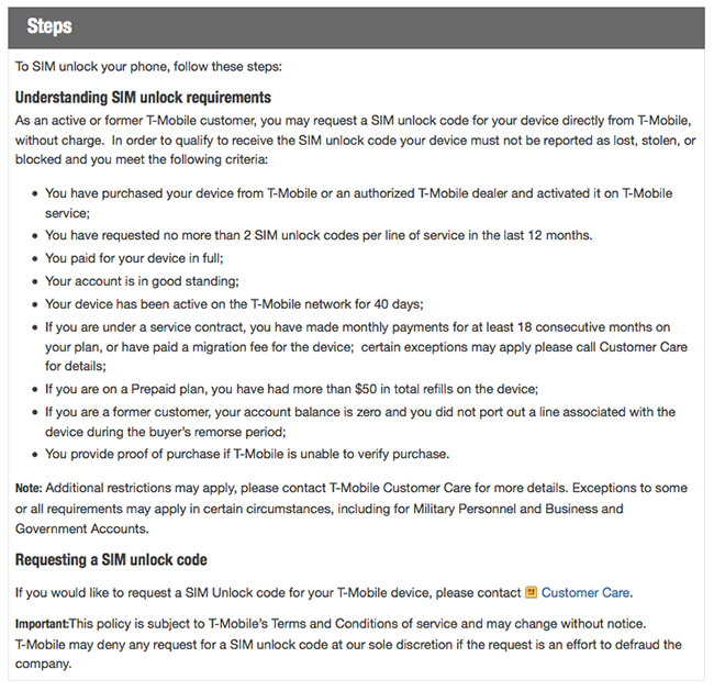 T-Mobile Unlock Policy: Requirements For T-Mobile Device Unlock  